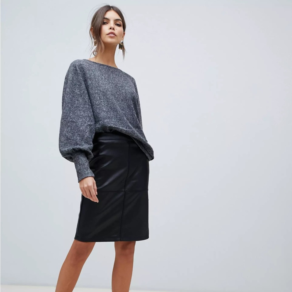 Vila Faux Leather Skirt Size Small